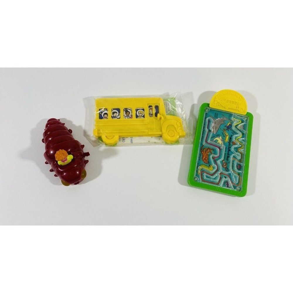 Magic School Bus McDonalds Happy Meal Kids Toys Lot Of 3 Ms Frizzle Field Trips